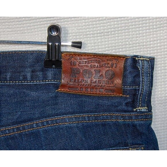 Polo Ralph Lauren Jeans Vintage 67 Loose Fit Dark Wash Denim Men’s Jeans 36W 26L - Picture 3 of 5